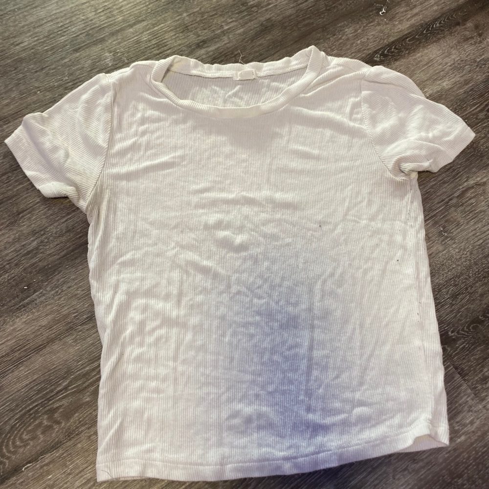 white crop top